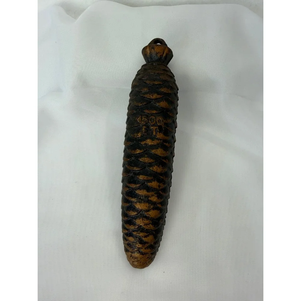 Vintage Cast Iron Cuckoo Clock Weight 1500 ET Pinecone Replacement 3lb 5.4oz